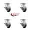 Service Caster 5 Inch Kingpinless Thermoplastic Rubber Wheel Swivel Caster Set with Brakes SCC SCC-KP30S520-TPRRD-SLB-4 - alternate 5